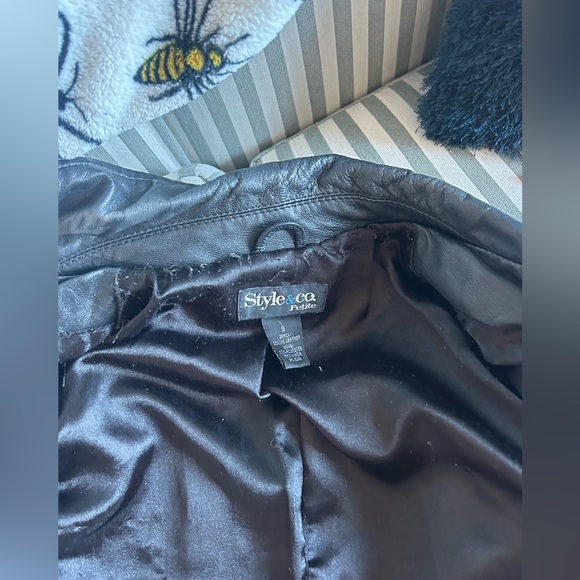 Style & Co Genuine Leather Jacket - Picture 6 of 7
